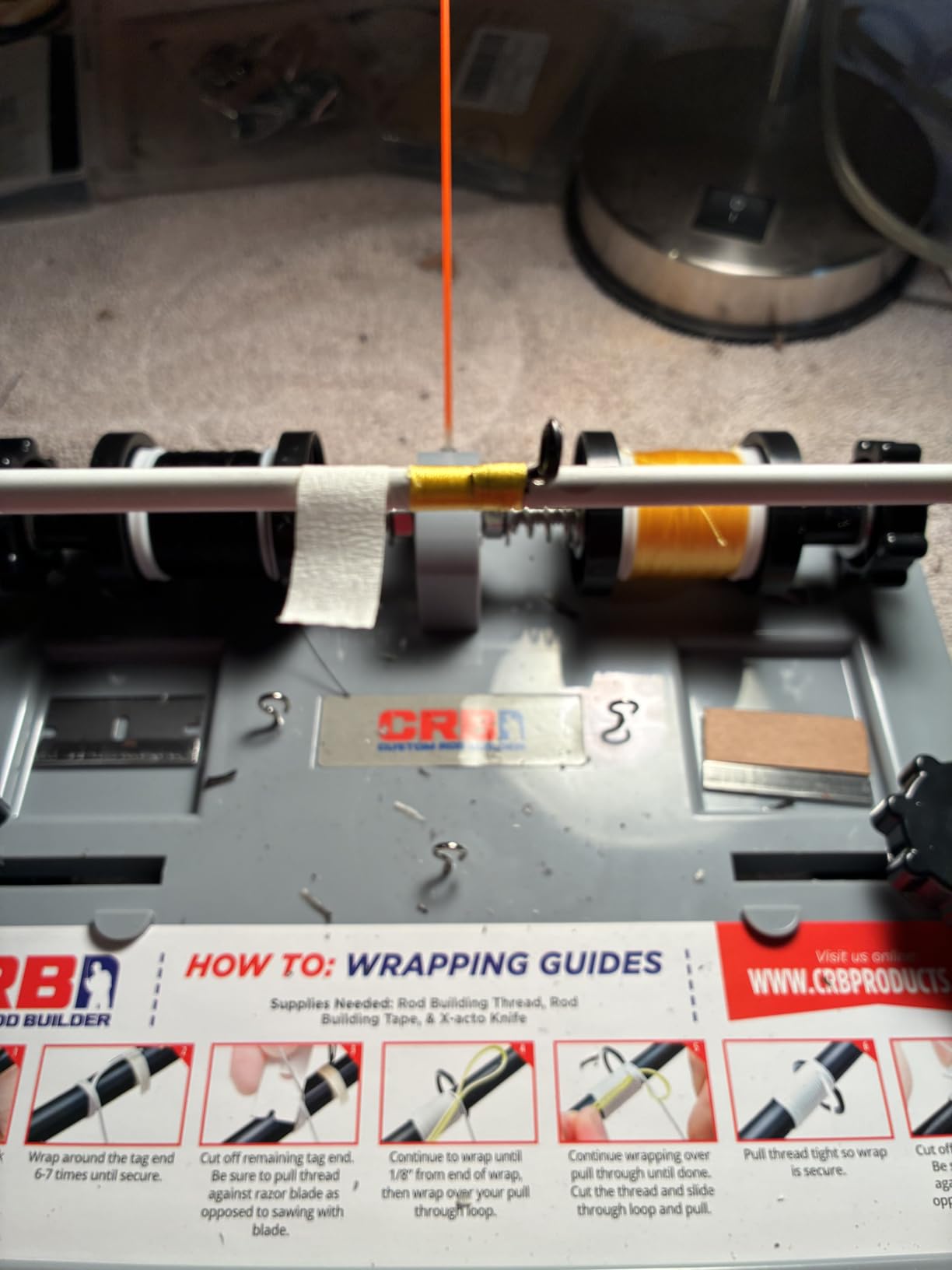 CRB Advanced Hand Wrapper System - 2 Spool Thread Tensioner & Rod Stand for Rod Building customer photo 2