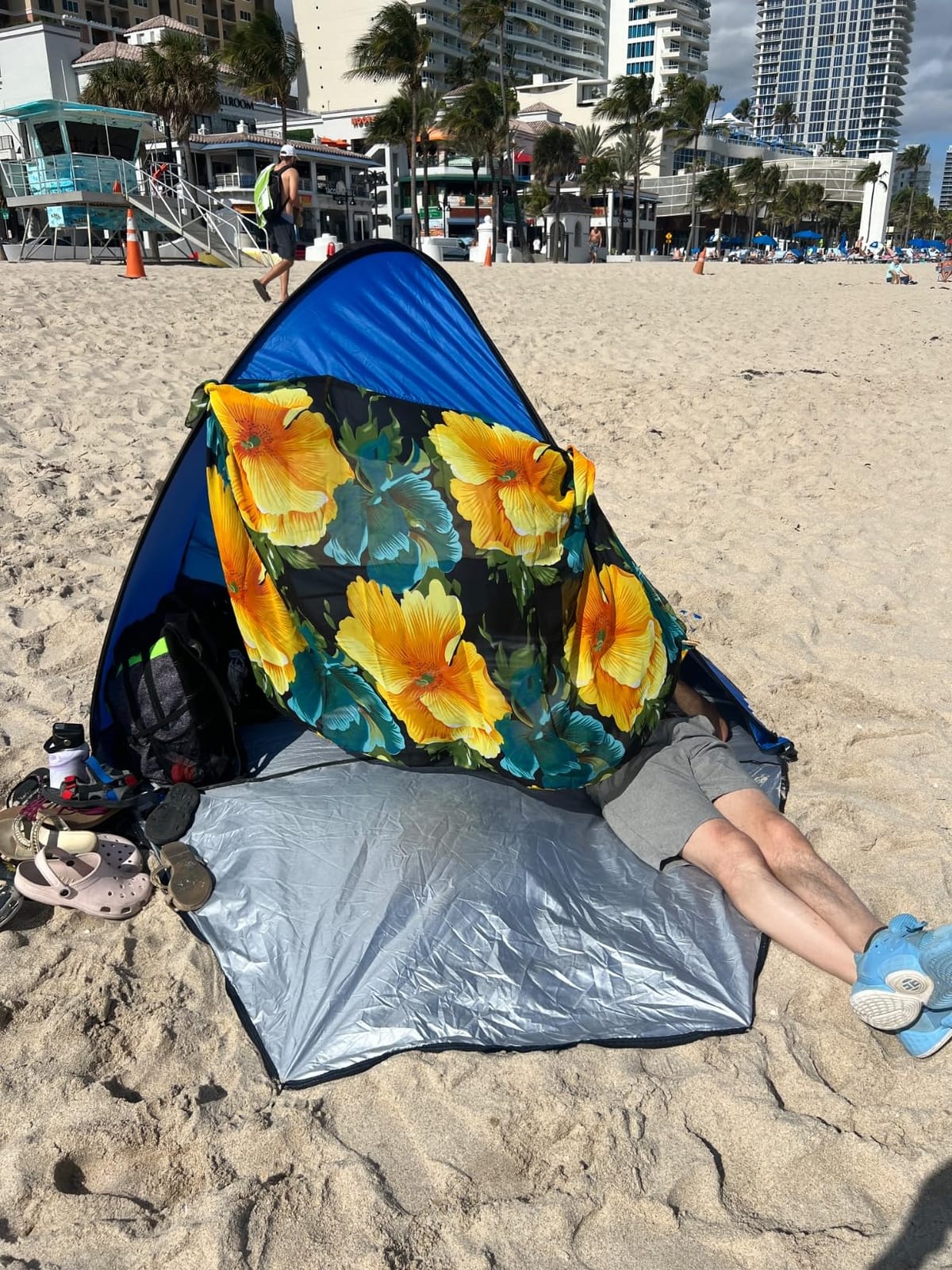 Glymnis Pop Up Beach Tent for 1-2 Person, UPF 50+, Instant Setup, Portable | 190T Silver Coated, No Assembly, Zippered Door Privacy, Front Floor & Mesh window, Portable Carry Bag customer photo 2