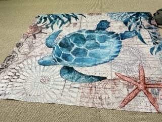 Beach Blanket Waterproof Sandproof Oversized 95x80 Inch Sand Free Beach Mat with Corner Pockets Portable Mesh Bag for Beach Festival Picnic Travel and Outdoor Camping (Seaturtle) customer photo 2