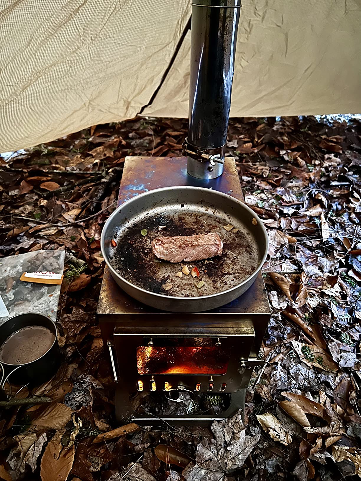T6 Ultralight Titanium Wood Stove for Camping Backpacking, 4.4lbs Folding Hot Tent Stove with 7.2ft Chimney Pipe, Easy Setup for Winter Survival, Cooking customer photo 1
