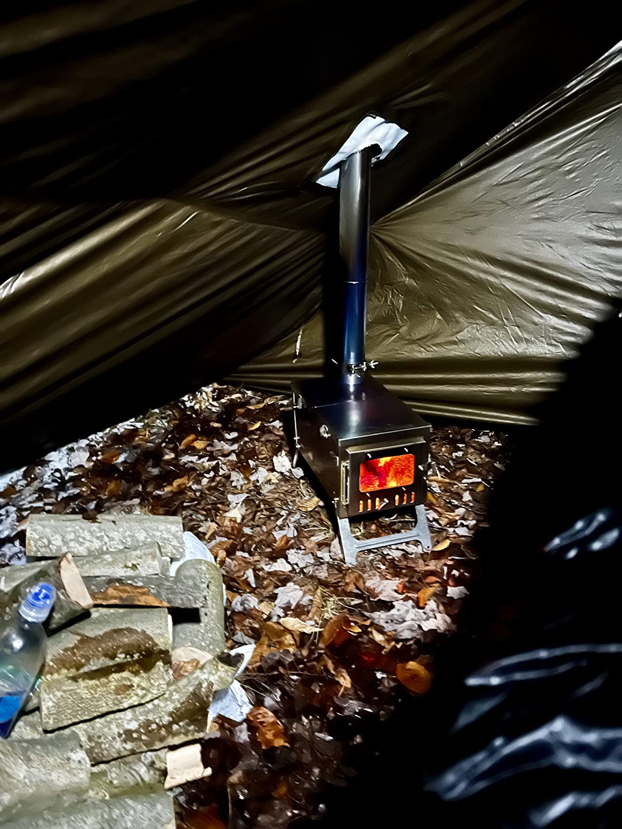 T6 Ultralight Titanium Wood Stove for Camping Backpacking, 4.4lbs Folding Hot Tent Stove with 7.2ft Chimney Pipe, Easy Setup for Winter Survival, Cooking customer photo 2