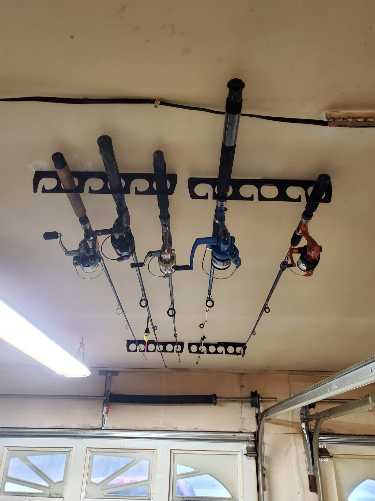 WIPHANY Fishing Rod Racks Wall or Ceiling Fishing Rod/Pole Rack Holder Storage Hook Holds Fishing Rods Wall Mounted for Garage Cabin and Basement customer photo 1
