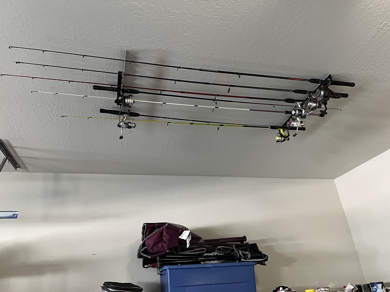WIPHANY Fishing Rod Racks Wall or Ceiling Fishing Rod/Pole Rack Holder Storage Hook Holds Fishing Rods Wall Mounted for Garage Cabin and Basement customer photo 2