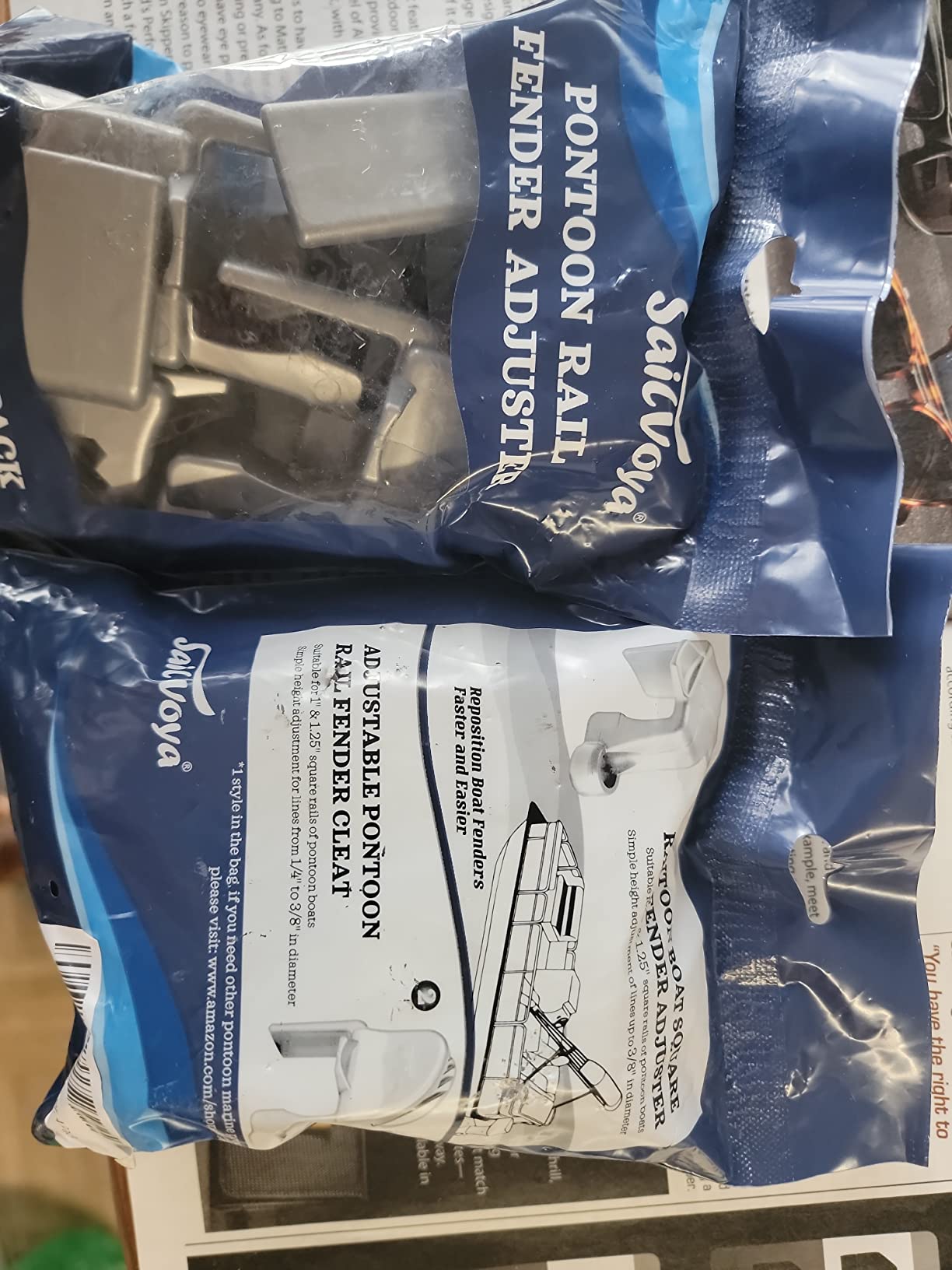 Boat Fender Clips, Adjustable Pontoon Boat Square Rail Fender Cleats/Clips/Hangers for Pontoon Bumpers, Pontoon Boat Accessories for Bumpers customer photo 2