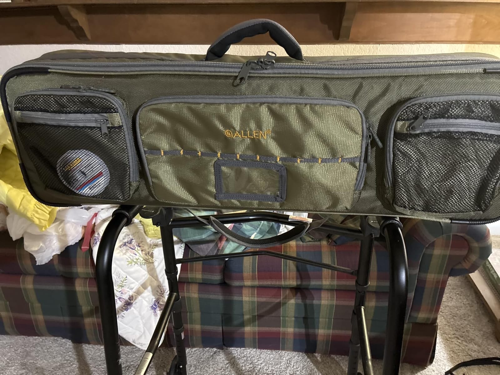 Allen Company Cottonwood Fly Fishing Rod & Gear Bag Case, Hold up to 4 Fishing Rods, Heavy-Duty Honeycomb Frame - Gray/Lime or Olive Green customer photo 1