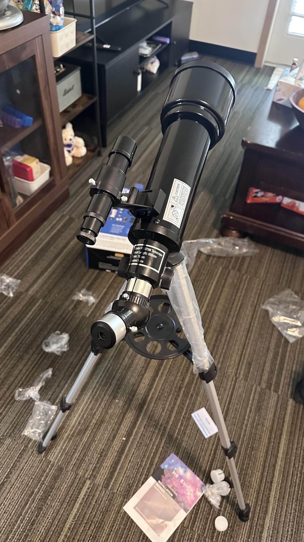 70mm 500mm Telescope for Kids & Beginners, AZ Mount Moon Viewing - Fully Multi-Coated Optics, Family Stargazing Kit with Phone Adapter and Bag customer photo 2