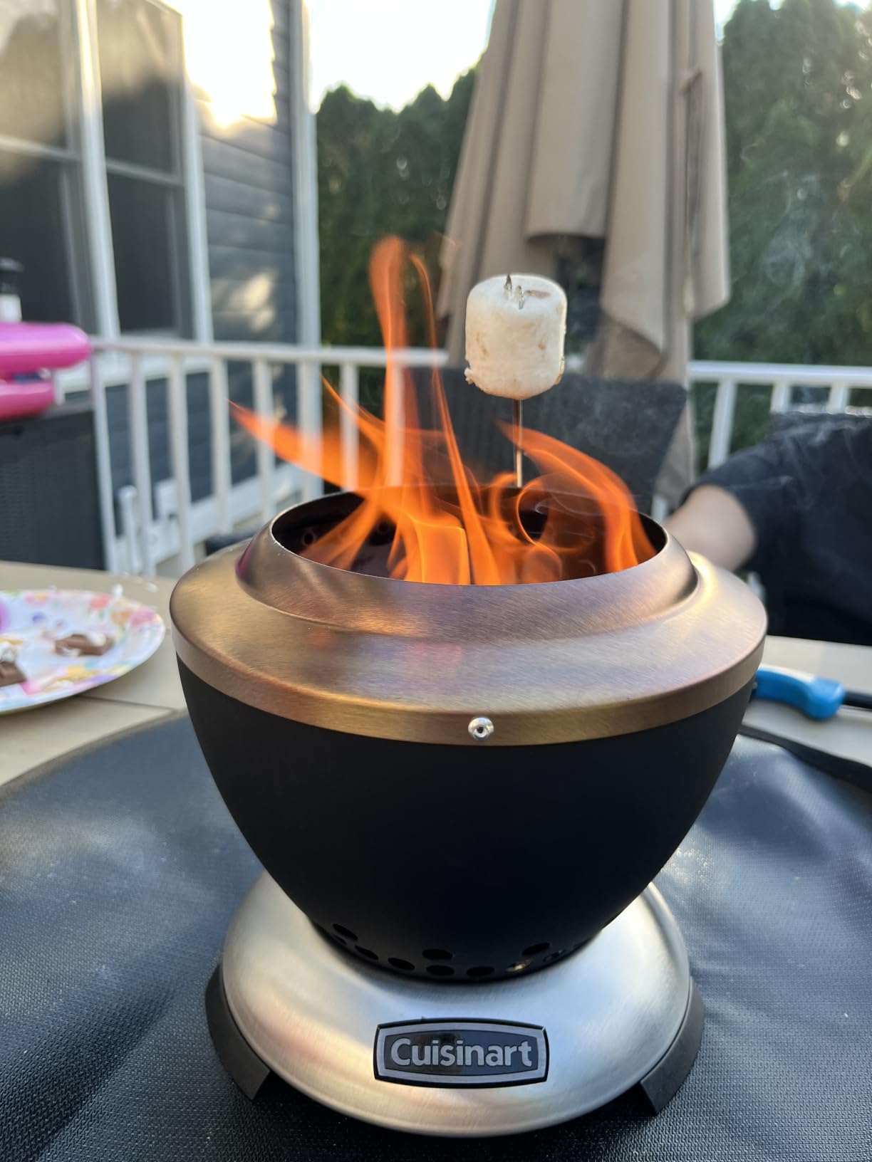 Cuisinart 24 Cleanburn Smokeless Fire Pit with Removable Base for Ash, Portable Wood Burning Outdoor Fireplace, Stainless Steel Smoke Free Outdoor Heater, Enhanced Airflow and Easy Cleanup customer photo 1