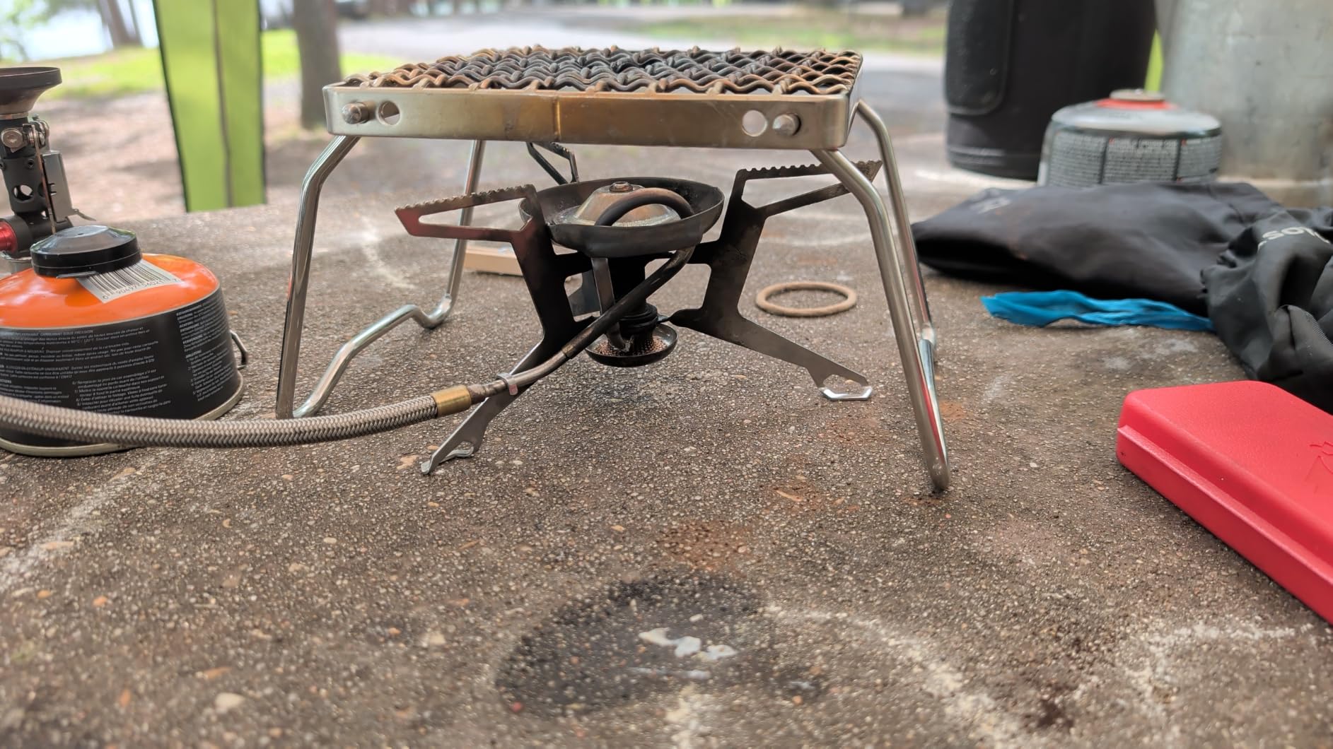 CAMPINGMOON Portable Folding Camping Campfire Grill over Fire Split Stoves 304 Stainless Steel (Grid wire (MS-1011)) customer photo 2