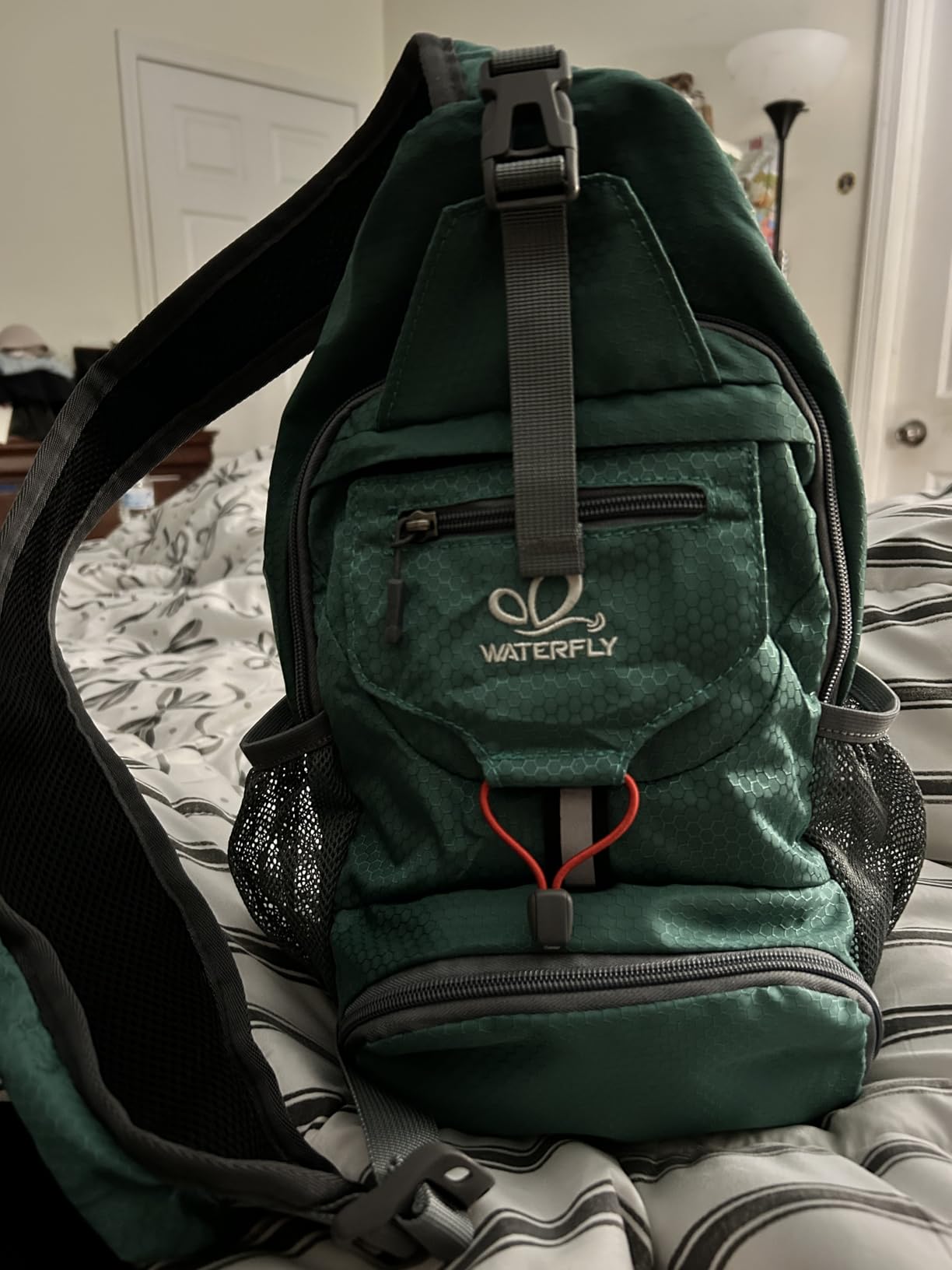 WATERFLY Packable Sling Backpack Lightweight Crossbody Bag Travel Daypack | Foldable design, Phone pocket, Water-resistant, Adjustable strap, Breathable back pad, Small hiking bag, Travel essentials customer photo 2