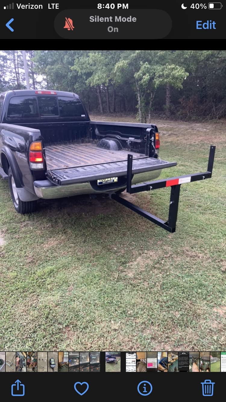 Truck Bed Extender, 2 in 1 Design Foldable Pick Up Truck Bed Hitch Mount Extension Rack for Canoe Kayak Ladder Lumber, 800lbs Load Capacity, w/Reflective Tapes customer photo 1