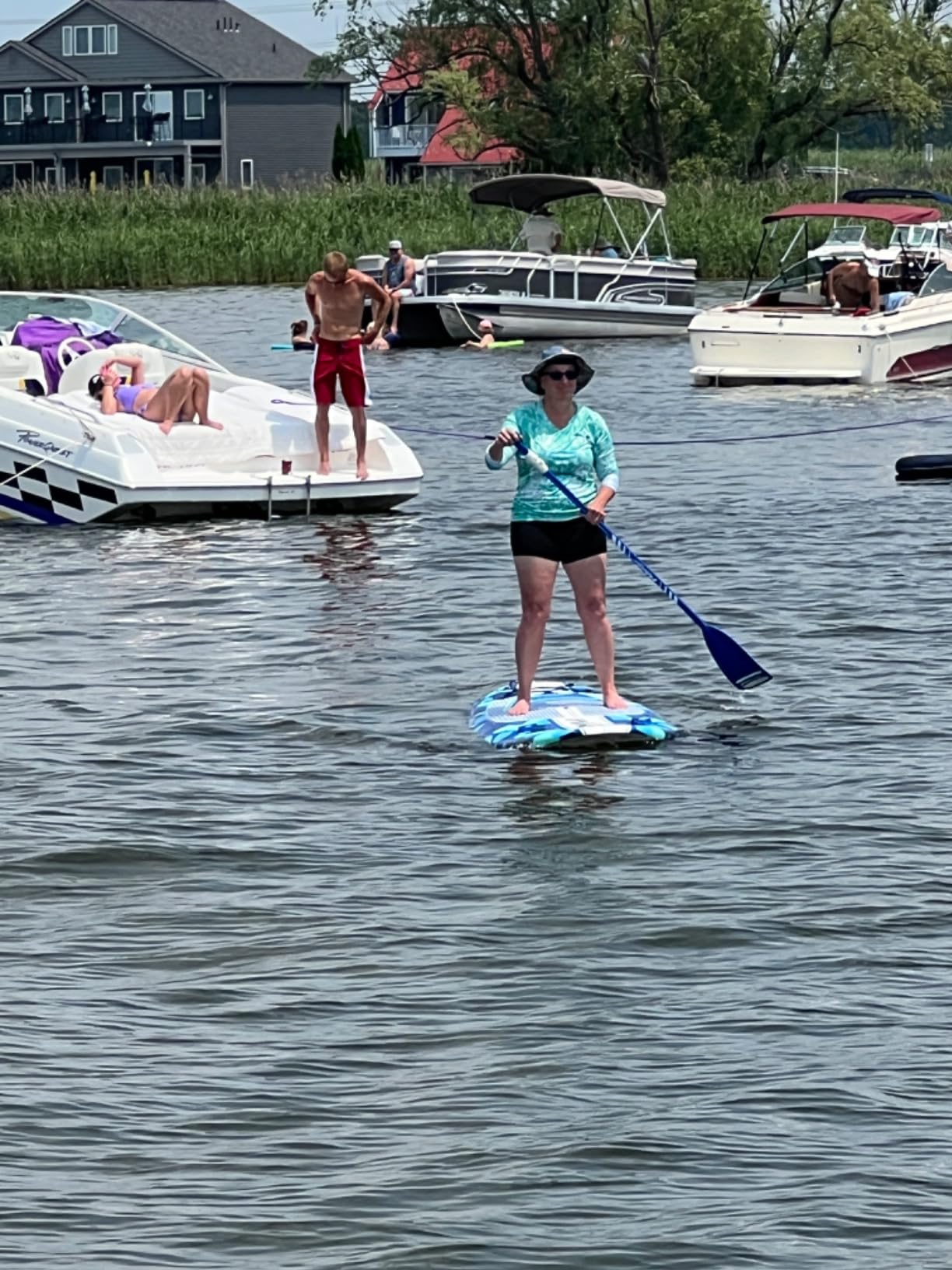 WAVESTORM 9ft6 SUP Kayak Hybrid Stand Up Paddleboard Foam Soft Top SUP for Adults and Kids of All Levels of Paddling Kayak, Blue customer photo 1