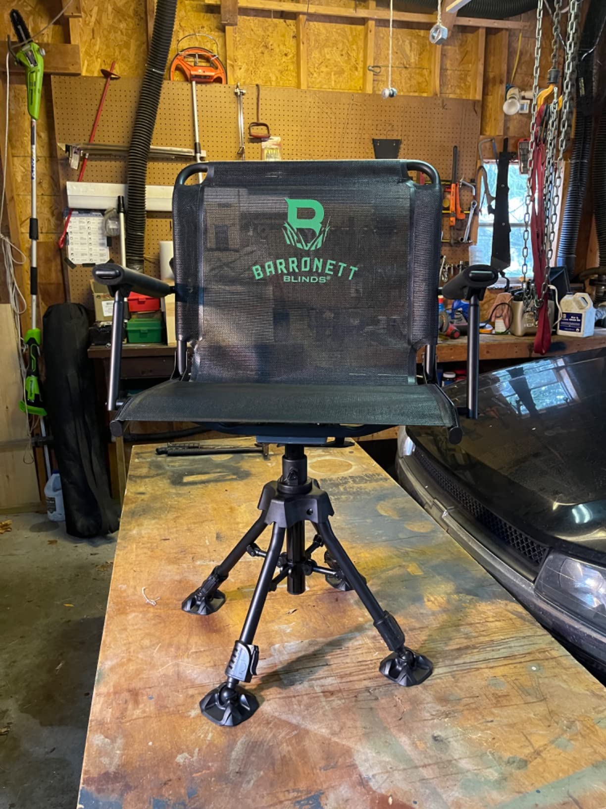 Barronett Blinds 360 Deluxe Wide Chair, Silent 360-degree Swivel Hunting Chair, Extra-Wide, Comfortable TearTuff Mesh Seat, Adjustable Height, 350 lb. Capacity, Black, BC107 customer photo 2