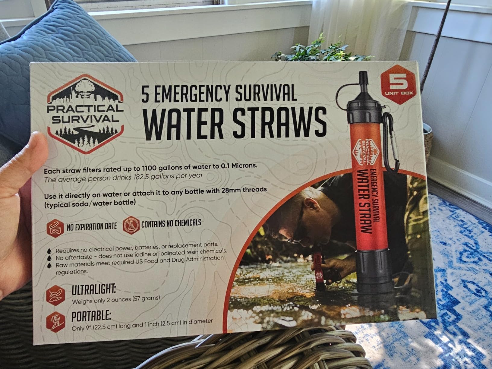 5 High-Capacity Emergency Water Straws - Lightweight, Reusable, 1800-gallon Filters for Camping, Hiking, Travel, Biking, Survival, and Emergency Preparedness customer photo 2