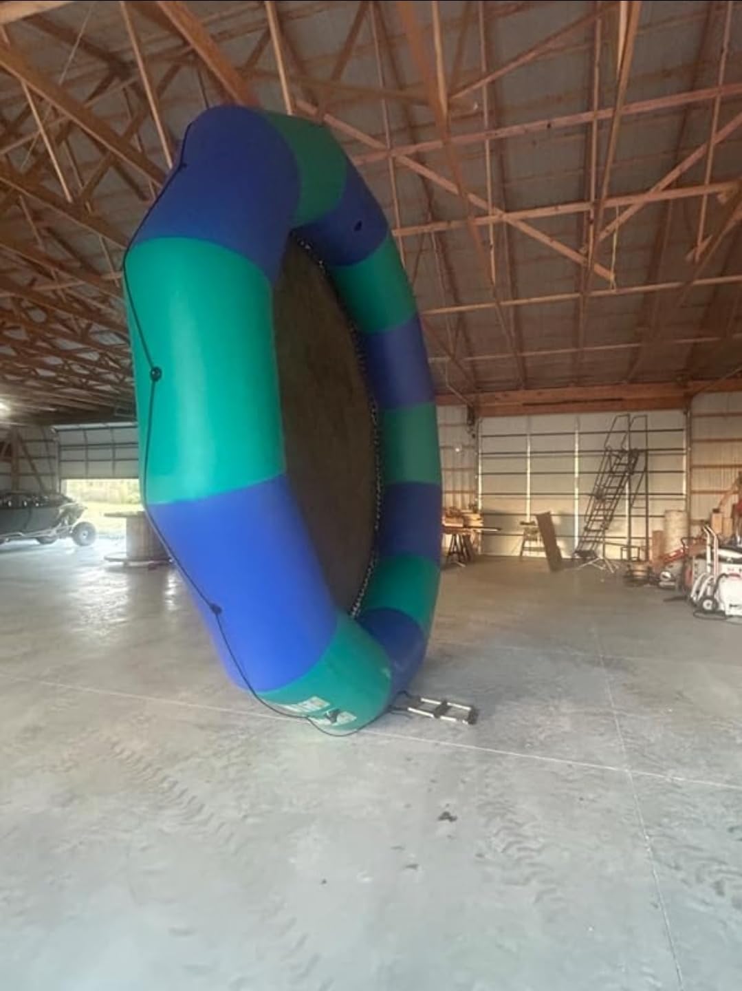 Goplus Inflatable Water Trampoline, 10FT/12FT/15FT Recreational Water Bouncer w/Electric Inflator, Rope Ladder, Mooring Ropes, Anchor, Adults Youth Bounce Swim Platform for Lakes, Pools customer photo 1