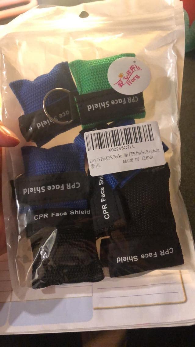 50 Packs CPR Face Shield with Keyring, CPR Pocket Mask Keychain customer photo 1