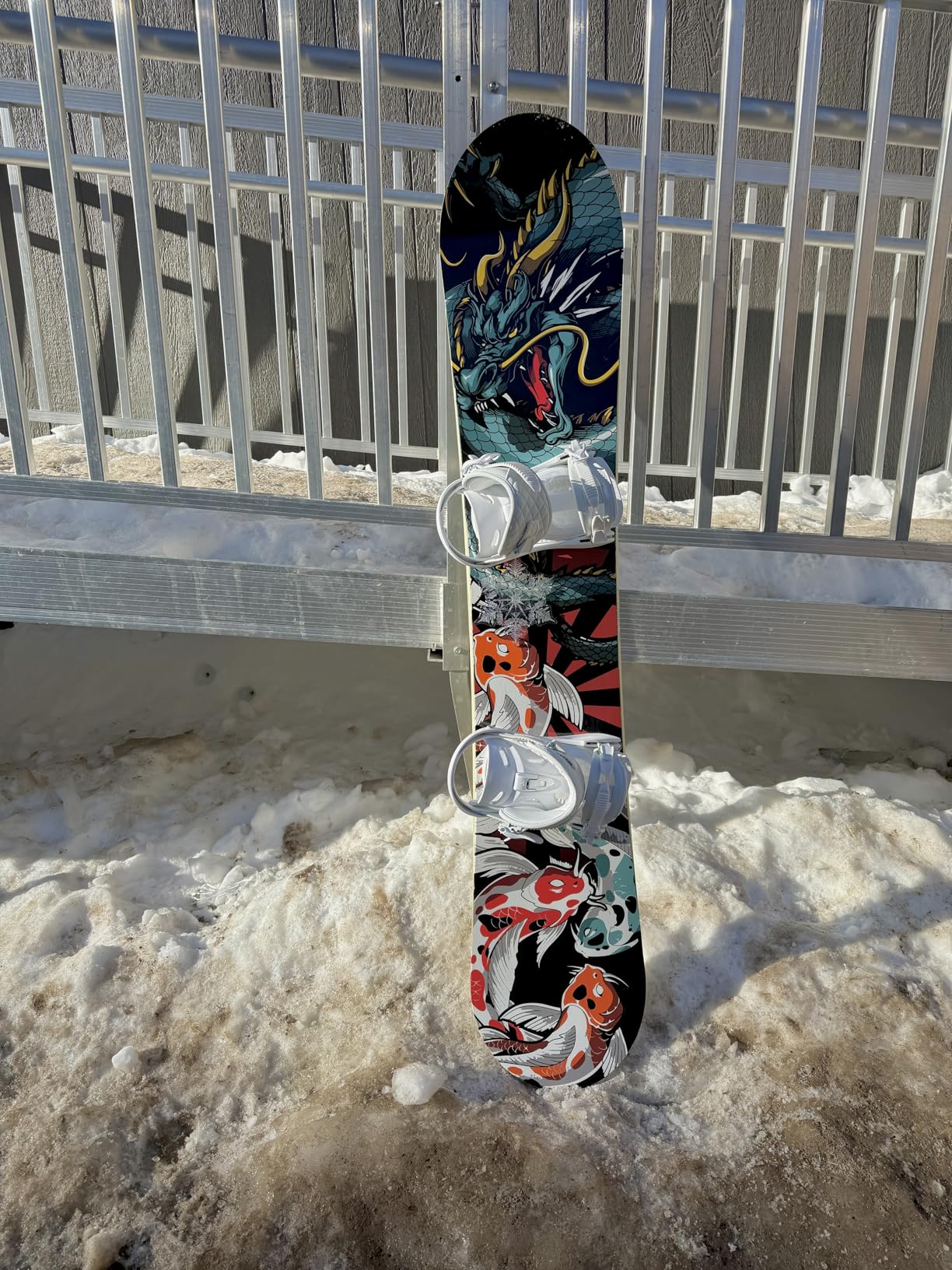 devembr Snowboard Stomp Pad, 3D Clear Snowflake Snowboarding Stomp Pads, PVC Material customer photo 1