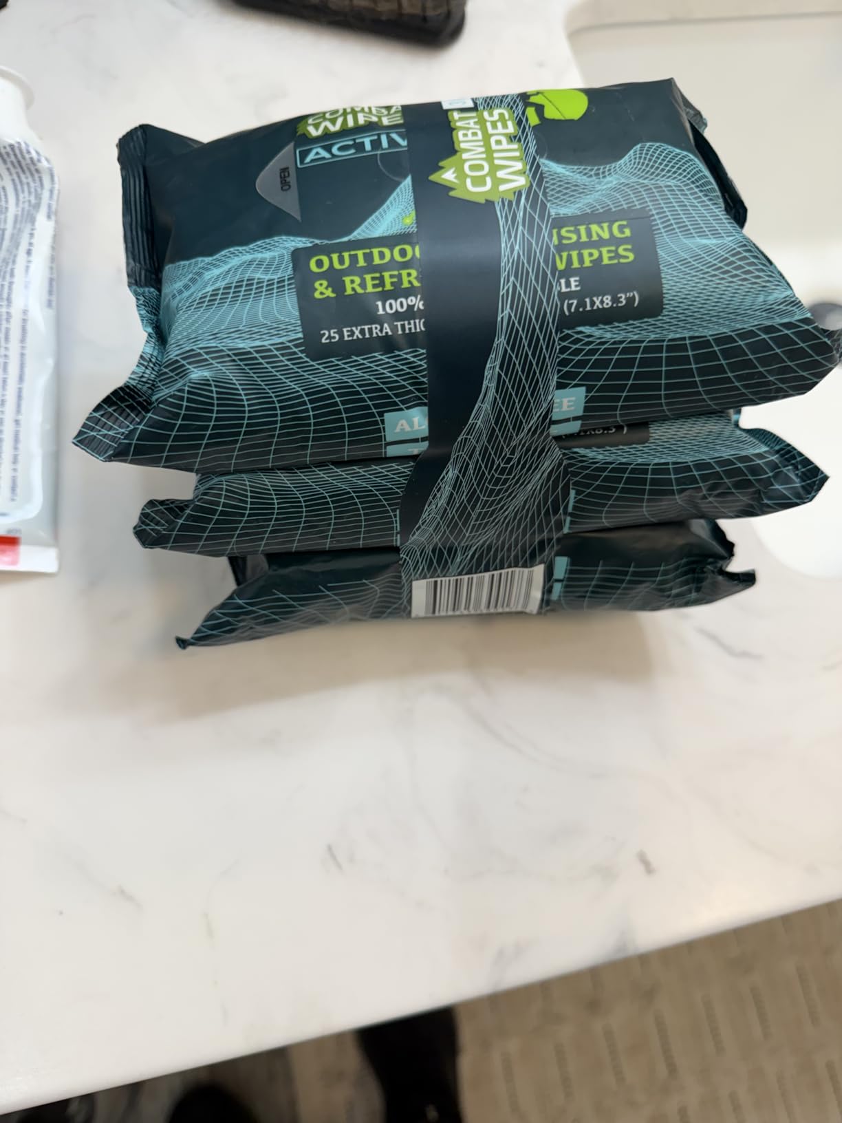 Combat Wipes ACTIVE Outdoor Wet Wipes - 2-Pack Extra Thick Camping Gear, Biodegradable, Body & Hand Cleansing/Refreshing Cloths for Backpacking & Gym w/Natural Aloe & Vitamin E (2 pack, 50 wipes) customer photo 2