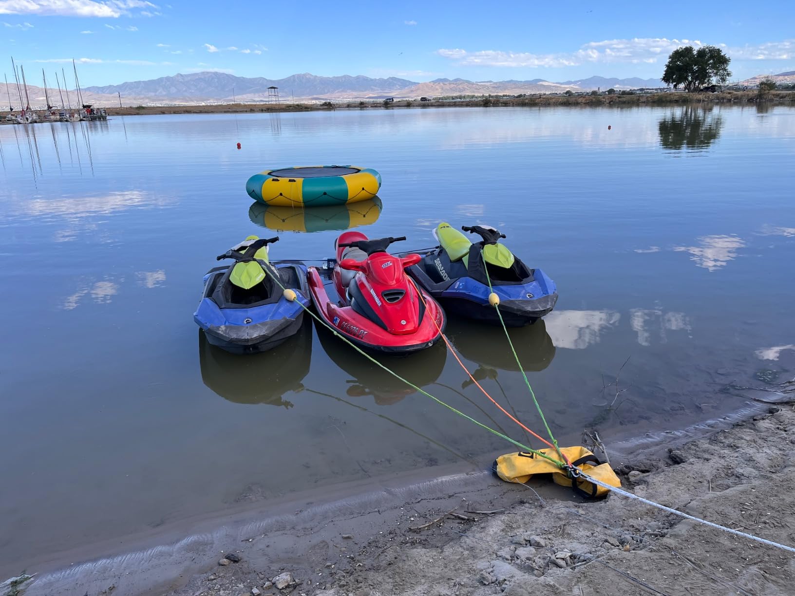 GYMAX Water Trampoline, Floating Lake Trampoline with Electric Pump & Rope Ladder, Inflatable Water Bouncer for Lake, Heavy Duty for Adults customer photo 1