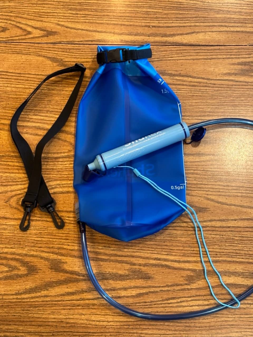 6L Gravity Fed Water Filtration System with Adjustable Tree Strap | 1.5 Gal Large Gravity Bag with Filter Straw, Water Purifier Survival for Travel, Backpacking, and Emergency Preparedness customer photo 1