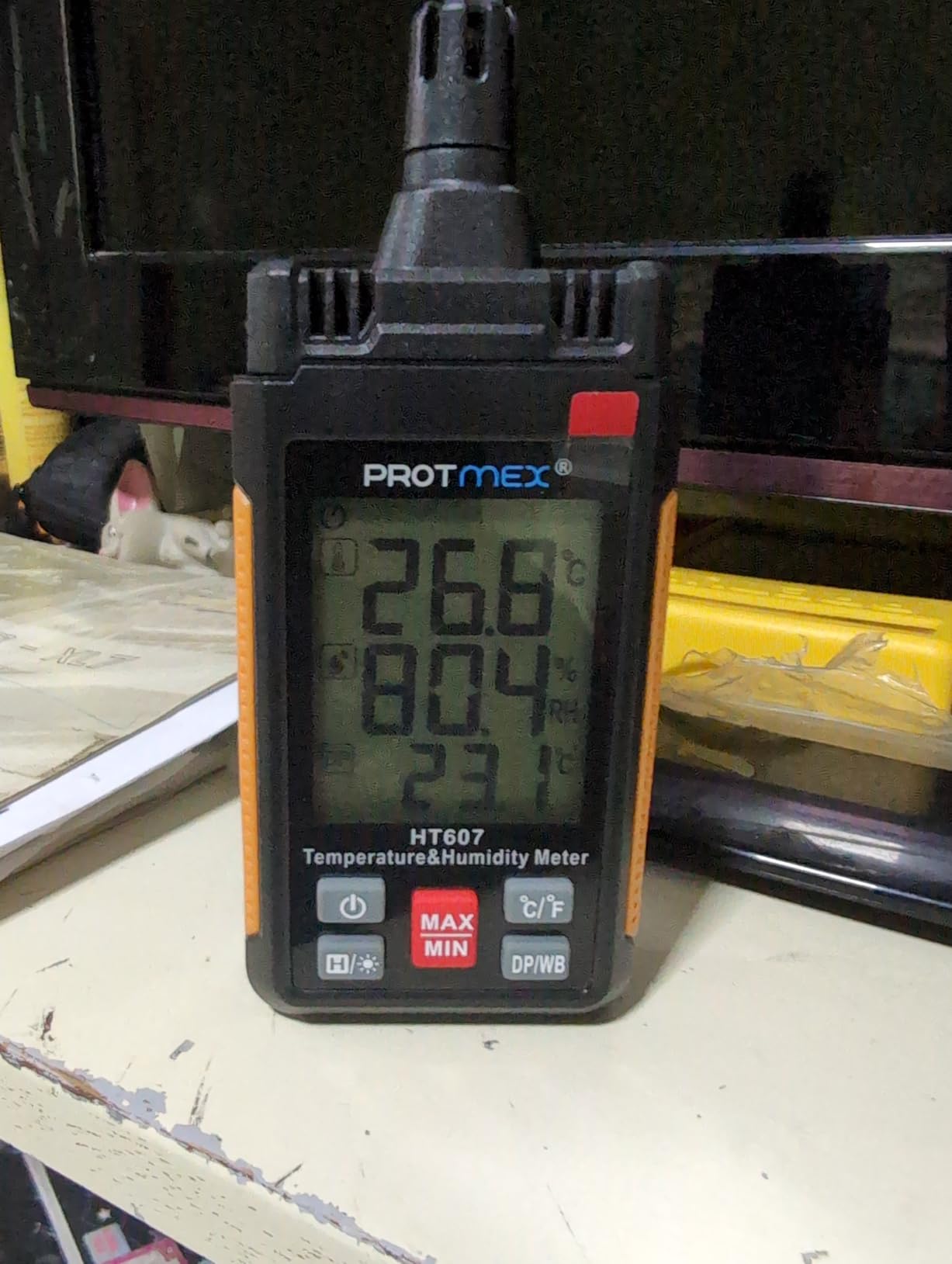 HT607 Temperature Humidity Meter - Large LCD Backlight with Cover Protector | High-Precision Digital Hygrometer with Ambient, Relative Humidity, Dew Point, Wet Bulb Thermometer, Min/Max Hold customer photo 1