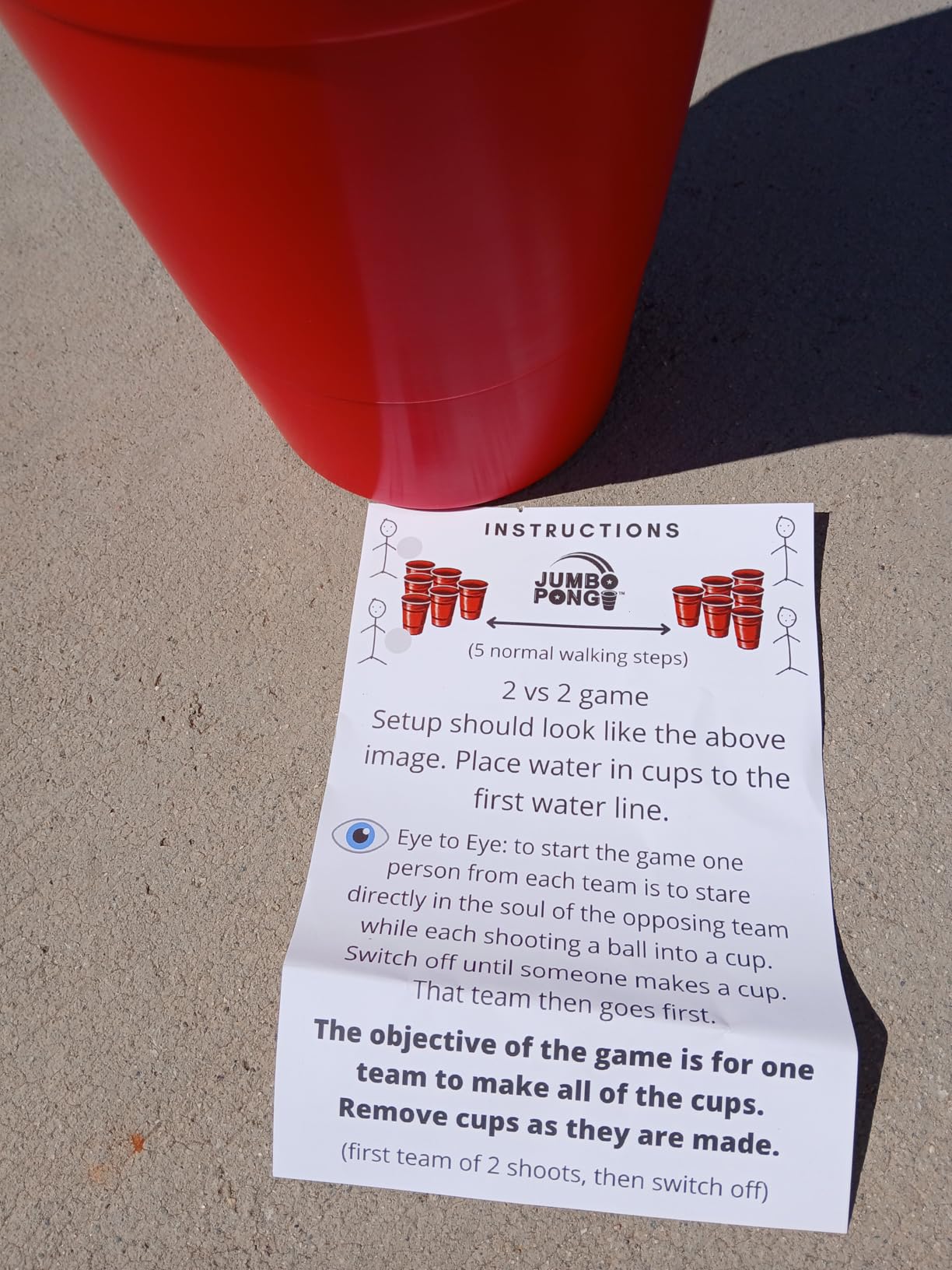 Jumbo Pong - Giant Yard Pong Outdoor Games Yard Games Lawn, Beach, Camping, Tailgating or Backyard - Durable Giant Cups with Indoor/Outdoor Ball and Pump Included customer photo 1
