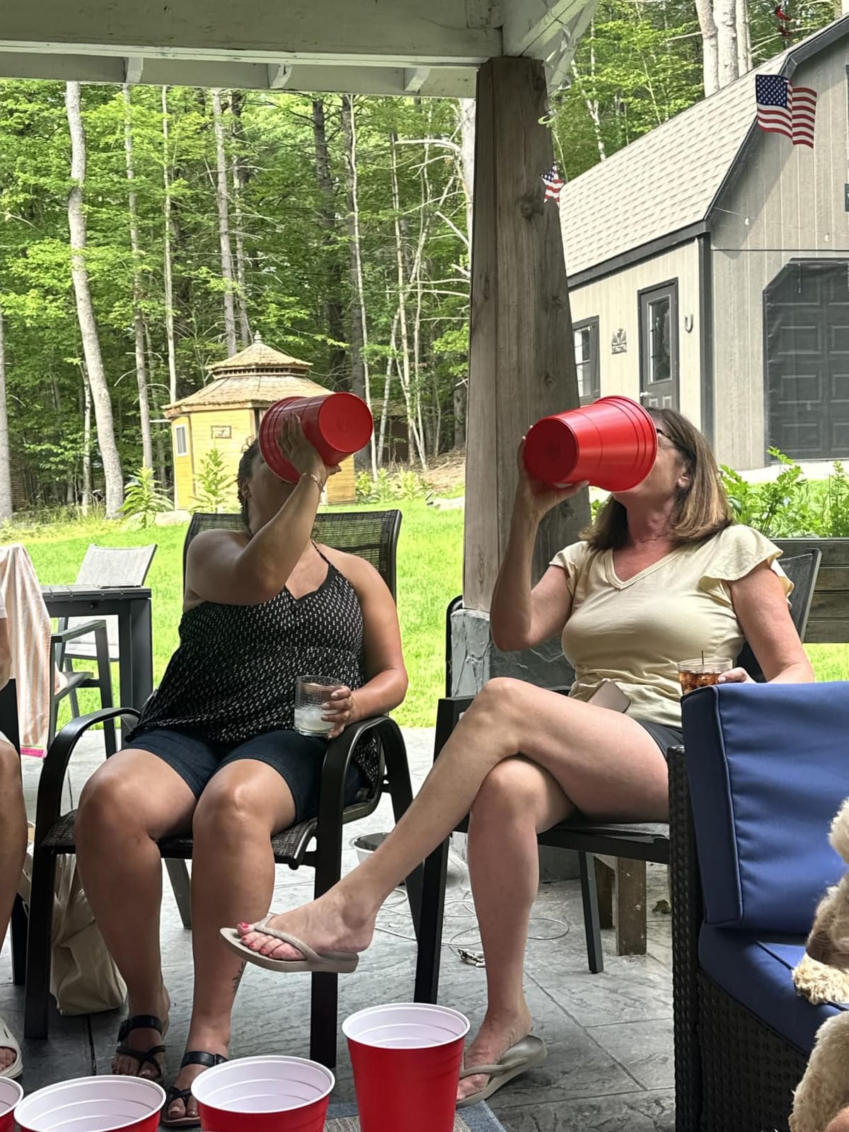 Jumbo Pong - Giant Yard Pong Outdoor Games Yard Games Lawn, Beach, Camping, Tailgating or Backyard - Durable Giant Cups with Indoor/Outdoor Ball and Pump Included customer photo 2