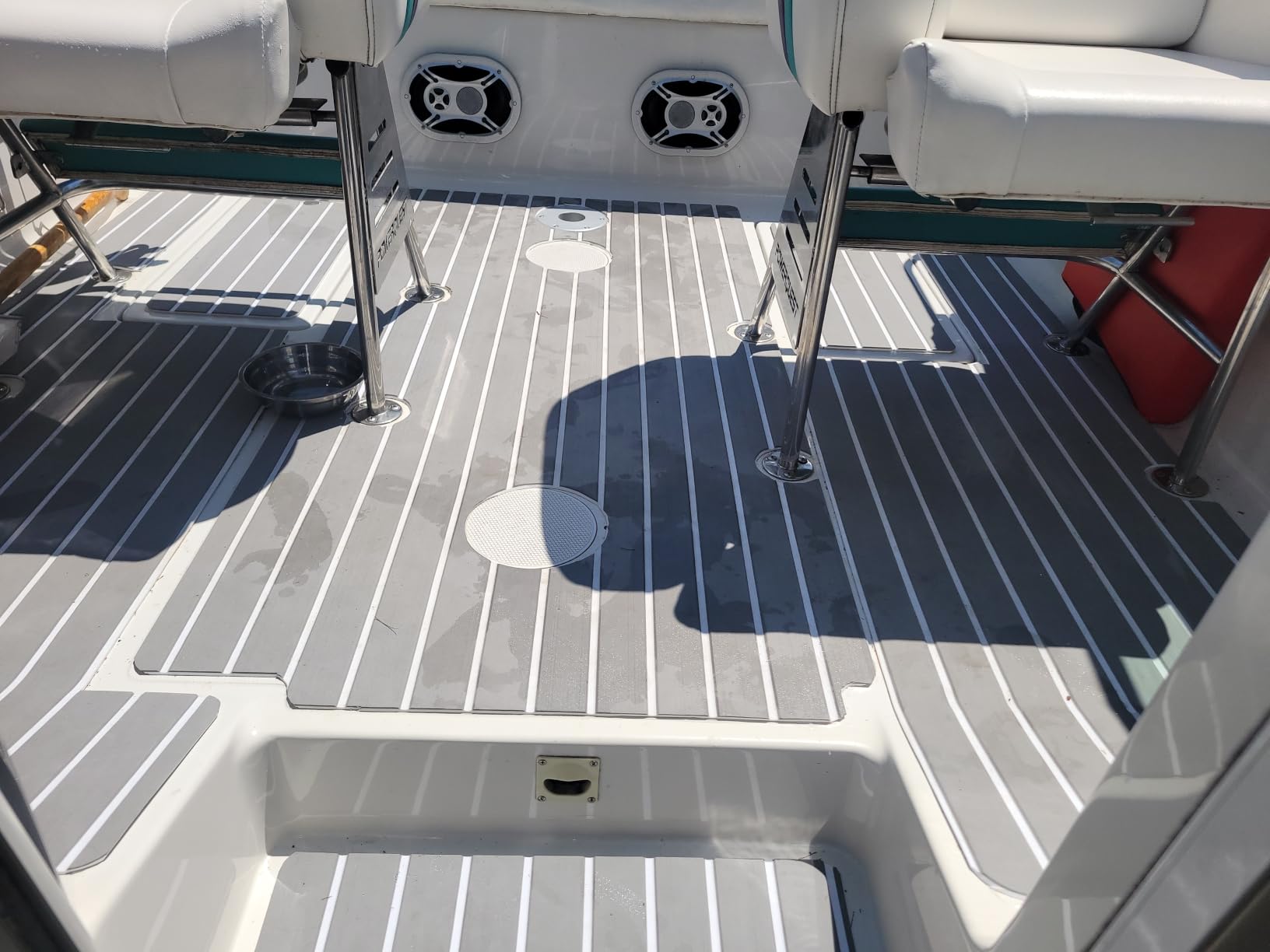 Boat Flooring EVA Foam Boat Decking Faux Teak Marine Flooring Marine Mat Sheet for Motorboat Jon Boats Bass Boat RV Kayak, 94.5