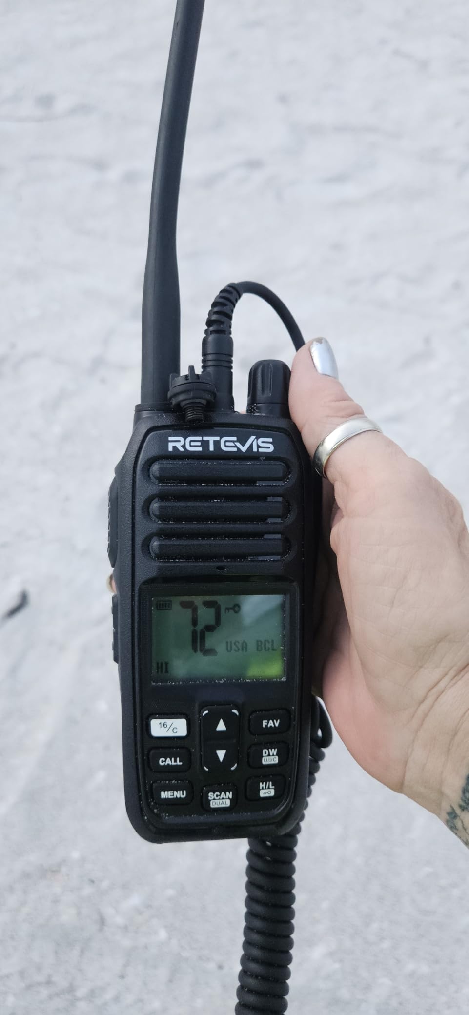 Retevis RM21 5W VHF Radio Marine IP67 Floating, Noise Cut for Yacht | 1-Press AI Noise Reduction, 1800mAh Battery, Submersible, Global Channels, NOAA Weather Alert, Coastal Fishing, Travel Sport customer photo 1