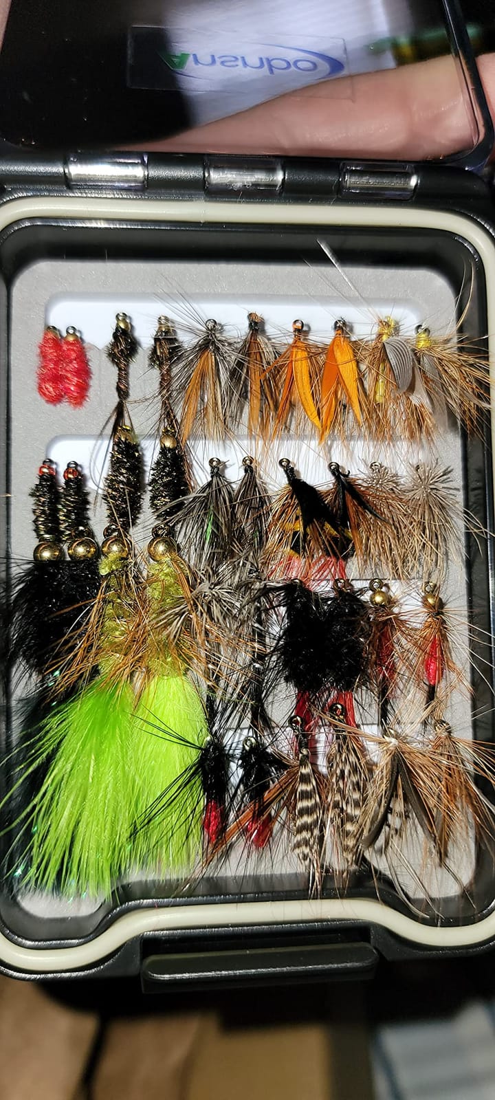 Hand-Tied Fly Fishing Flies Kit, Dry Wet Flies Nymphs Streamers Assortment for Trout & Bass with Waterproof Fly Box customer photo 2