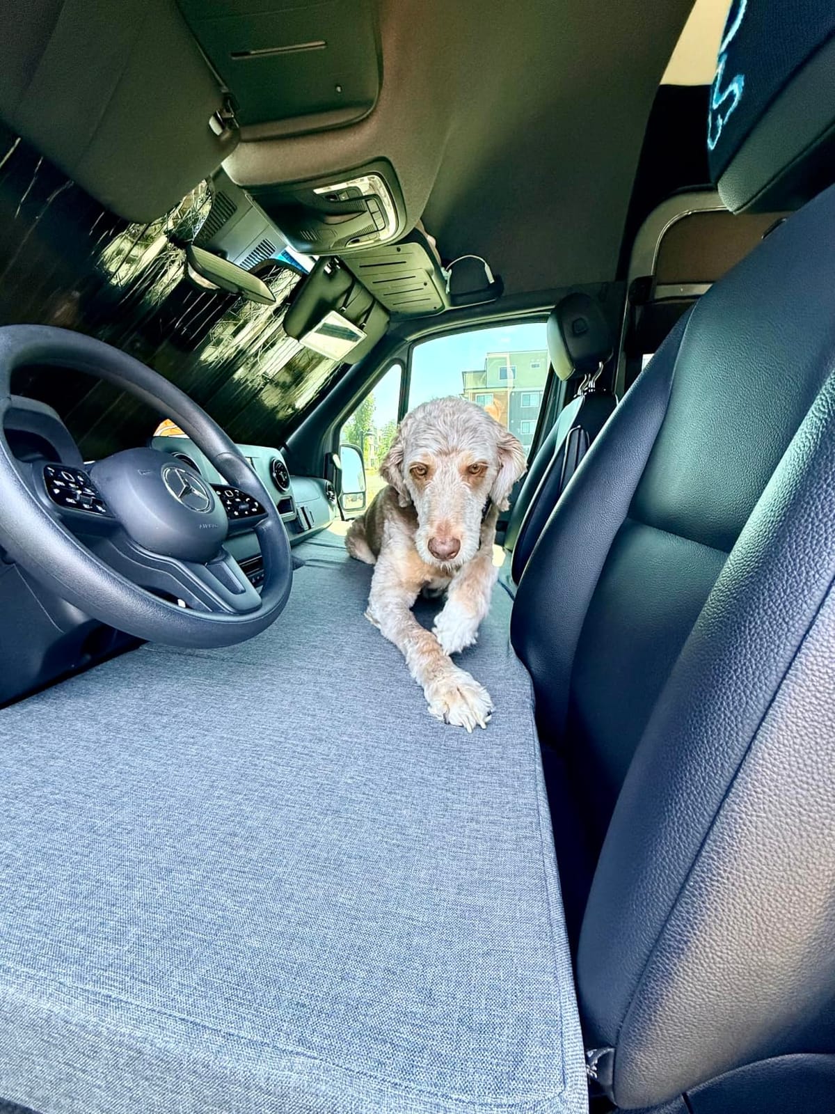 Front Seat Mattress for Mercedes Sprinter Camper RV (2020-2022) Perfect Folding Bed for Children and Pets customer photo 2