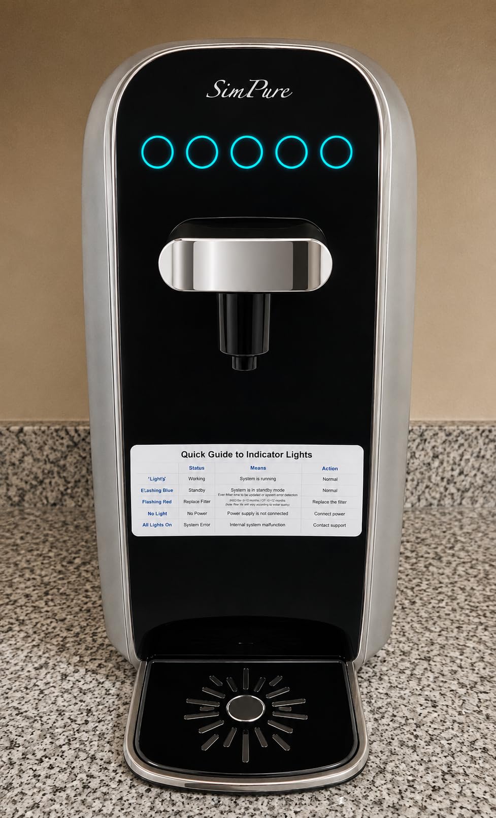 SimPure Y7P-BW UV Countertop Reverse Osmosis Water Filter, NSF/ANSI 58 Certified, 5 Stage RO Water Filtration System, Water Purifier for Home, No Installation, 4: 1 Pure to Drain, Classic Pure Taste customer photo 1