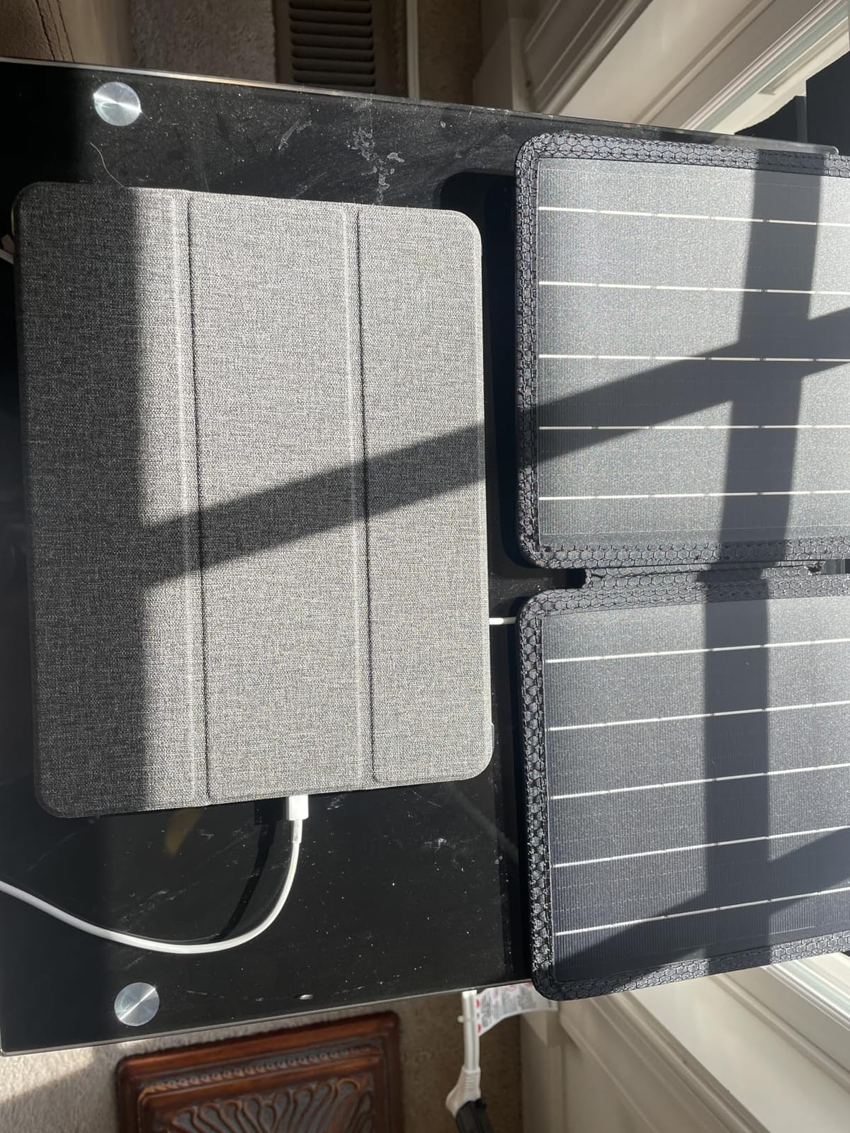 BLAVOR 10W Portable Solar Charger (5V/2A Max), Small Foldable Solar Panel with USB-C USB-A Outputs Compatible with Cell Phone Tablet, IPX4 Waterproof for Camping, Hiking, Backpacking customer photo 1