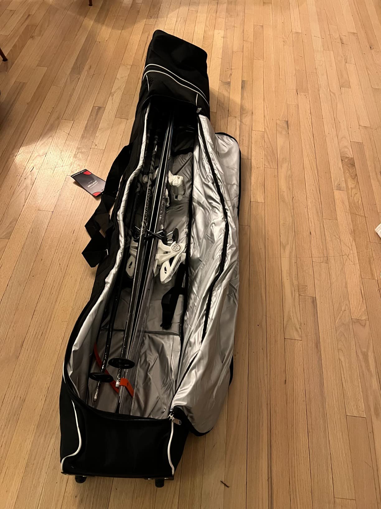 Partage Ski Bag - Ski Bag with Wheels Waterproof Ski Travel Bag Ski Boot Bag 600D Heavy Duty Oxford Fabric - Adjustable Length Up to 200cm Easy to Store and Transport Suitable for Men Women customer photo 1