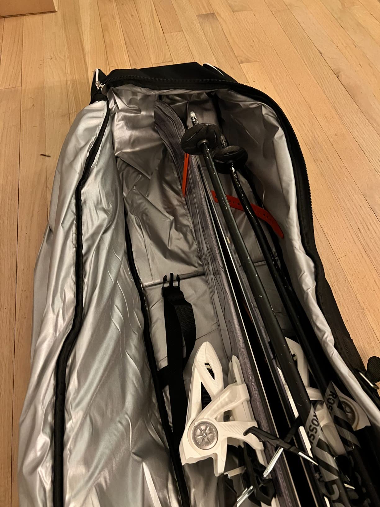 Partage Ski Bag - Ski Bag with Wheels Waterproof Ski Travel Bag Ski Boot Bag 600D Heavy Duty Oxford Fabric - Adjustable Length Up to 200cm Easy to Store and Transport Suitable for Men Women customer photo 2