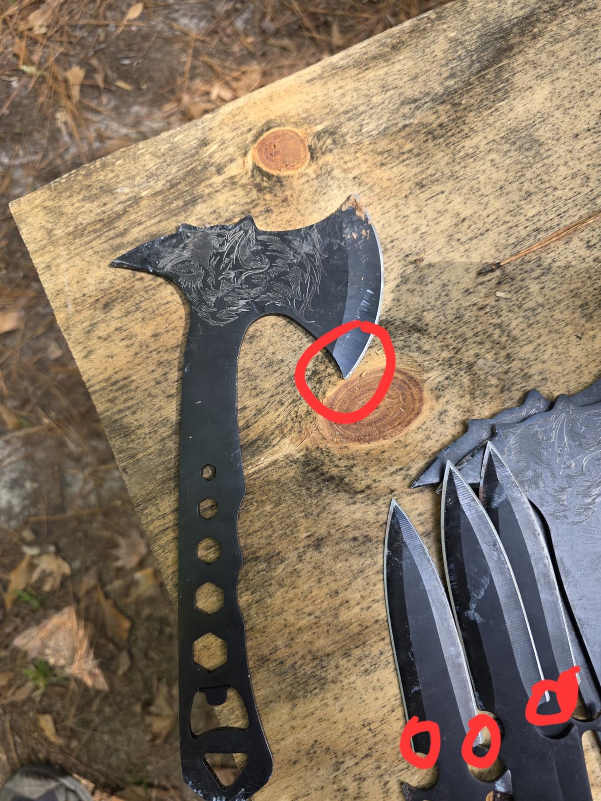 Throwing Knives Throwing Axes and Tomahawks 3 Pack Set with Bottle Opener and Nylon Sheath, 10in Axe Throwing Game for Backyard Competition and Recreation, Axe Gift Set for Men customer photo 1