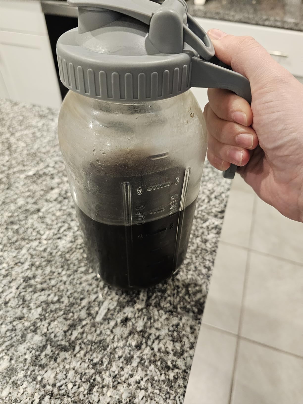 JunVpic Cold Brew Coffee Maker, 64 oz Glass Mason Pitcher | 100μm stainless steel filter, wide mouth design, leak-proof lid with handle, pour spout for iced coffee, tea and cold drinks customer photo 1