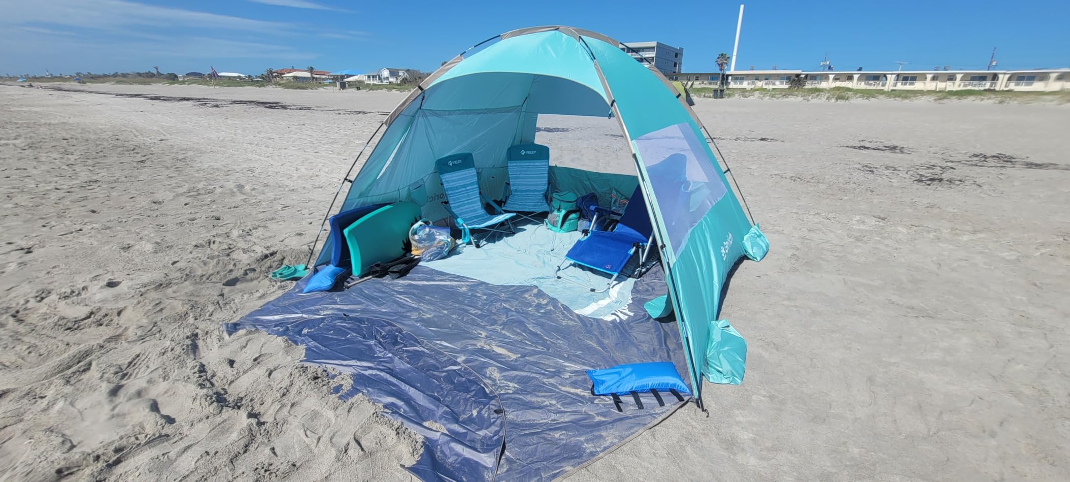 Gorich Beach Tent Sun Shelter for 3/4/6/8/10 Person with UPF 50+ UV Protection, Lightweight & Easy Setup Beach Shade Canopy, Portable Beach Shade Tent Beach Cabana customer photo 2