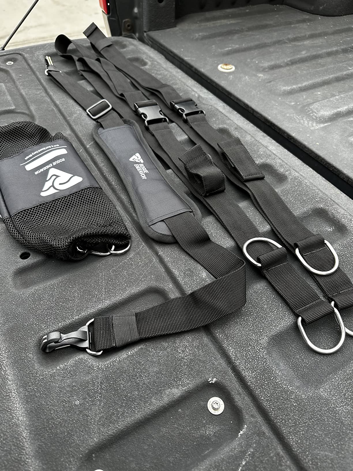 RogueEndeavor SUP & Surf Board Carry Straps, Universal Fit, Mesh Bag, Salt Water Ready, Surf Board/Kayak/Stand Up Paddle Board Carry Straps with Metal Hardware (Black) customer photo 1