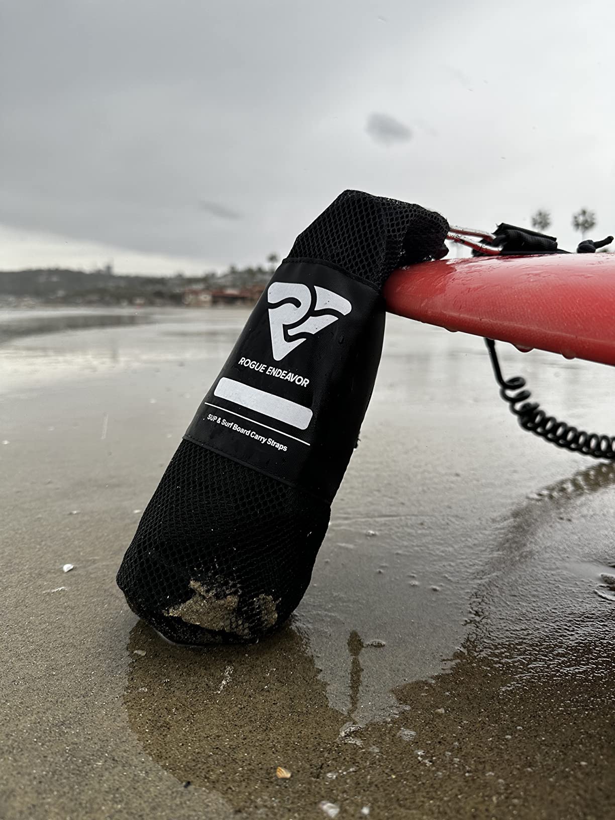 RogueEndeavor SUP & Surf Board Carry Straps, Universal Fit, Mesh Bag, Salt Water Ready, Surf Board/Kayak/Stand Up Paddle Board Carry Straps with Metal Hardware (Black) customer photo 2