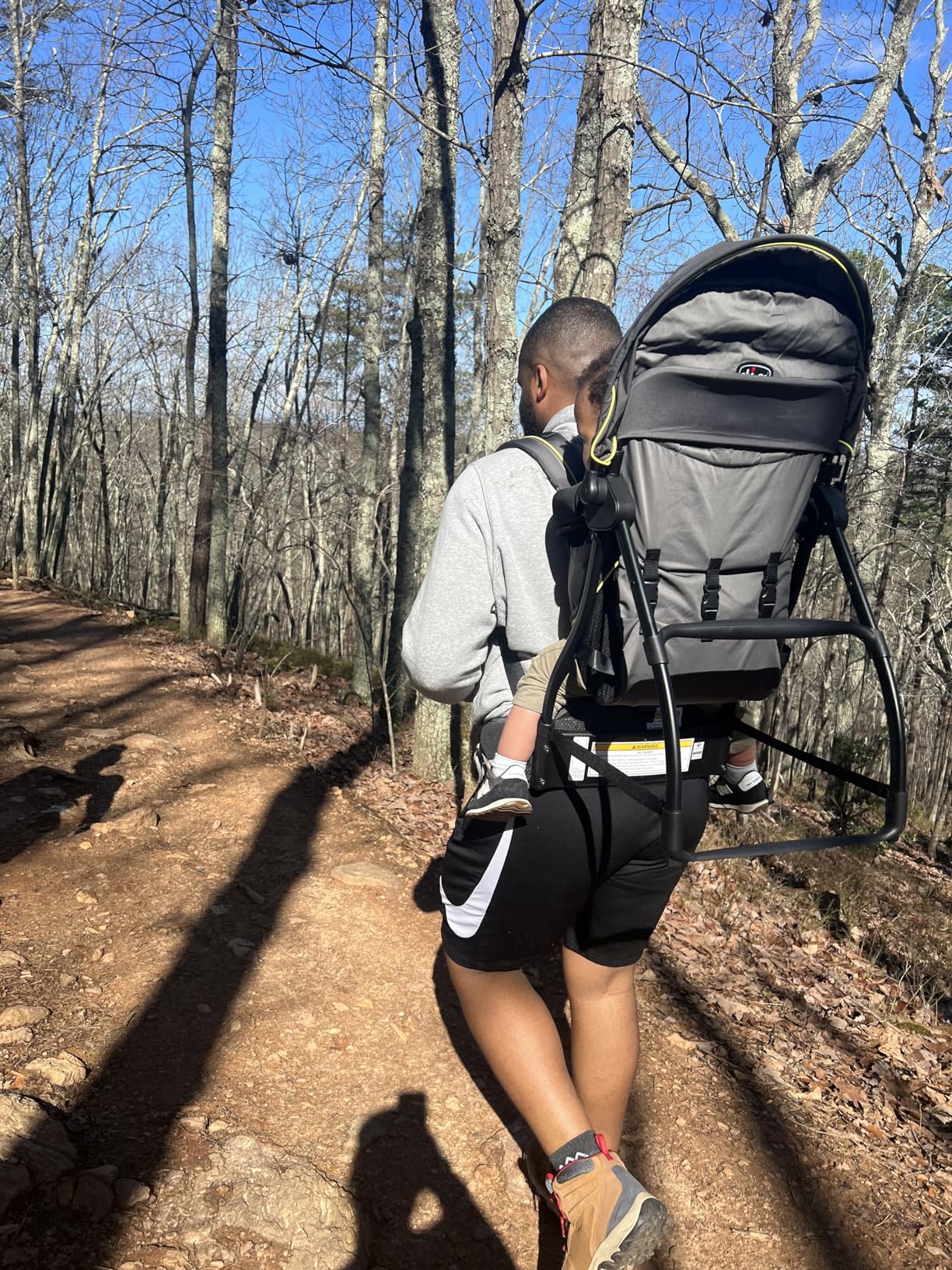 Chicco SmartSupport Hiking Baby Carrier, Lightweight Aluminum Backpack | Solar/Grey, baby backpack carrier for toddlers, UPF 50+ canopy, 5-point harness, adjustable seat, kickstand, breathable mesh customer photo 1