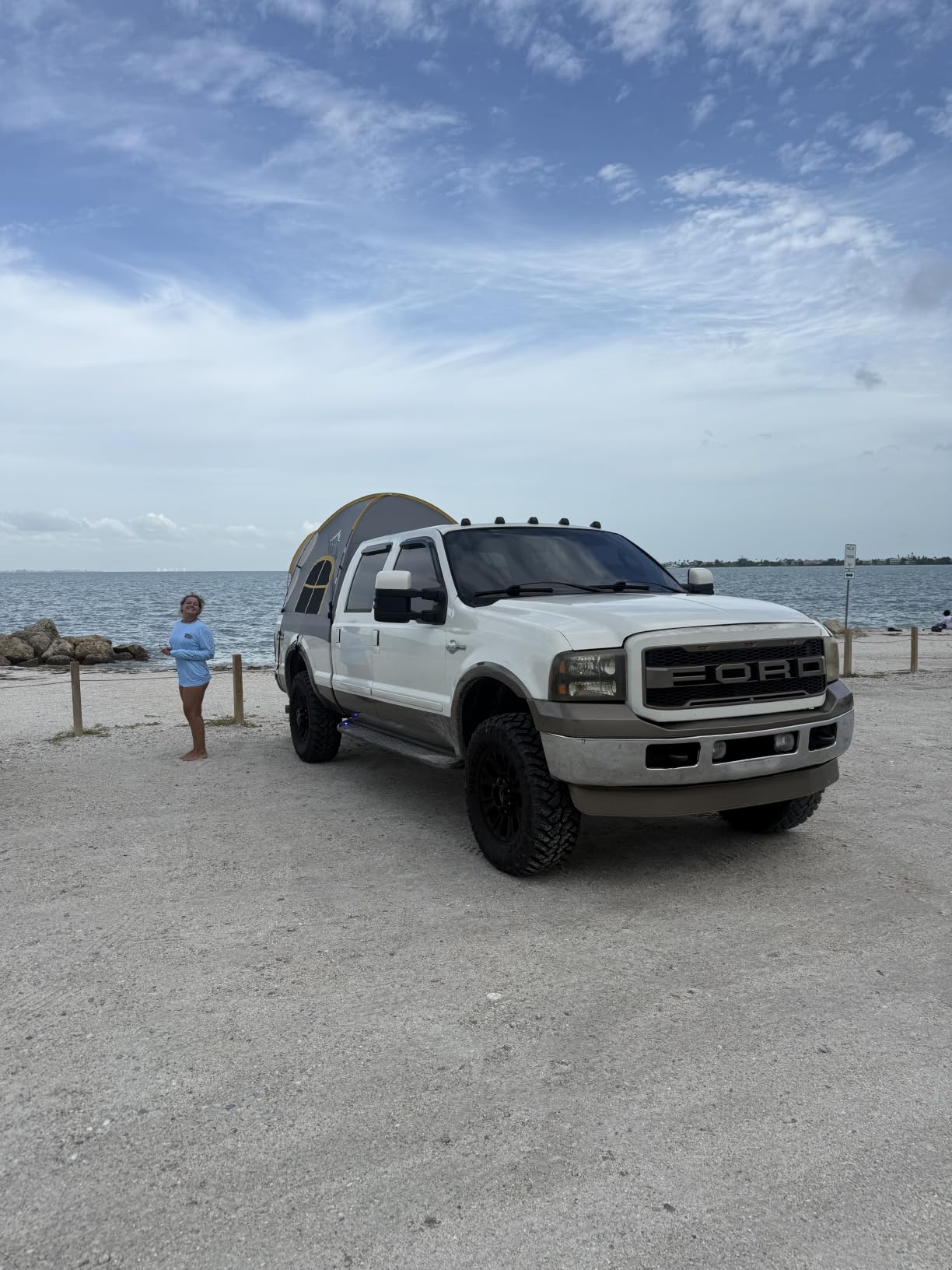 GoHIMAL Pickup Truck Bed Tent, 5.5-6.0FT Truck Tent for Camping (Gray) | Portable, Double Layer, Waterproof PU2000mm customer photo 1