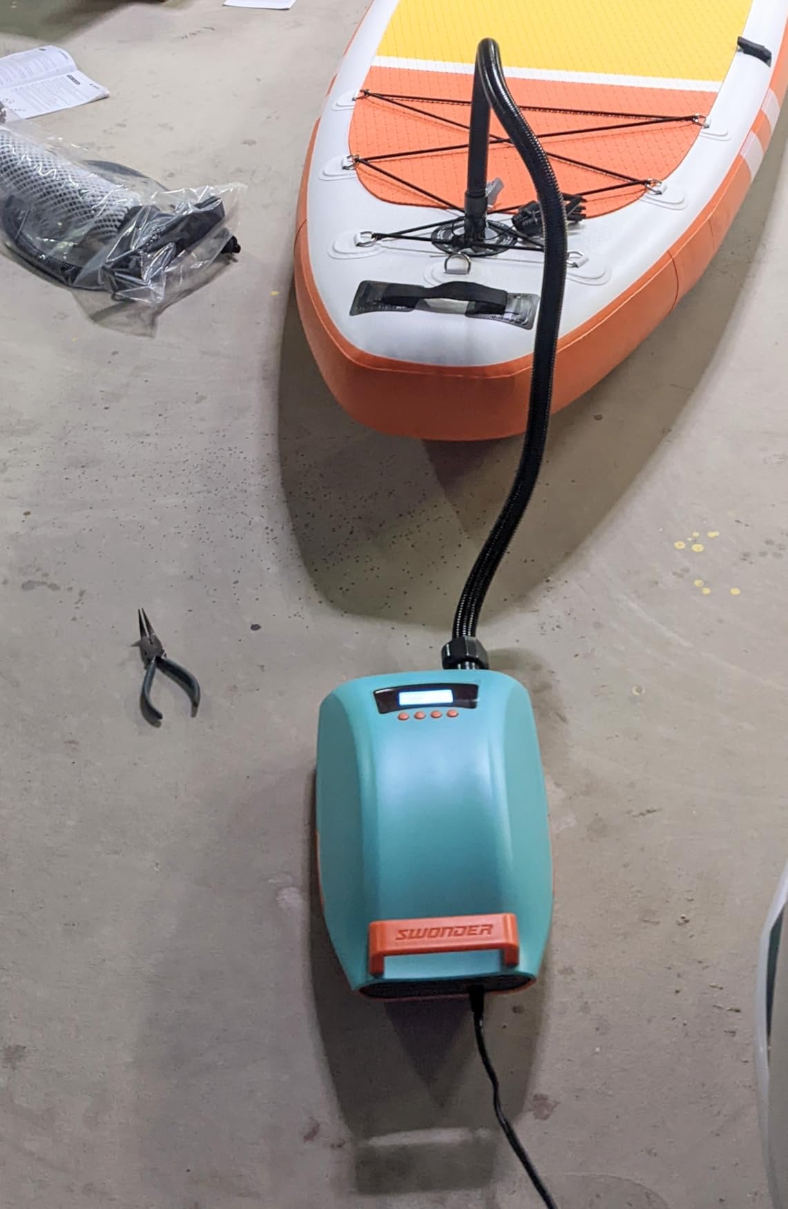 Swonder Seawolf Paddle Board Pump, 30% Faster 20 PSI SUP Electric Air Pump w/Dual Cylinder, Dual Stage & Active Cooling System, Supports 4 SUPs in a Row, 3 Colors Option customer photo 2