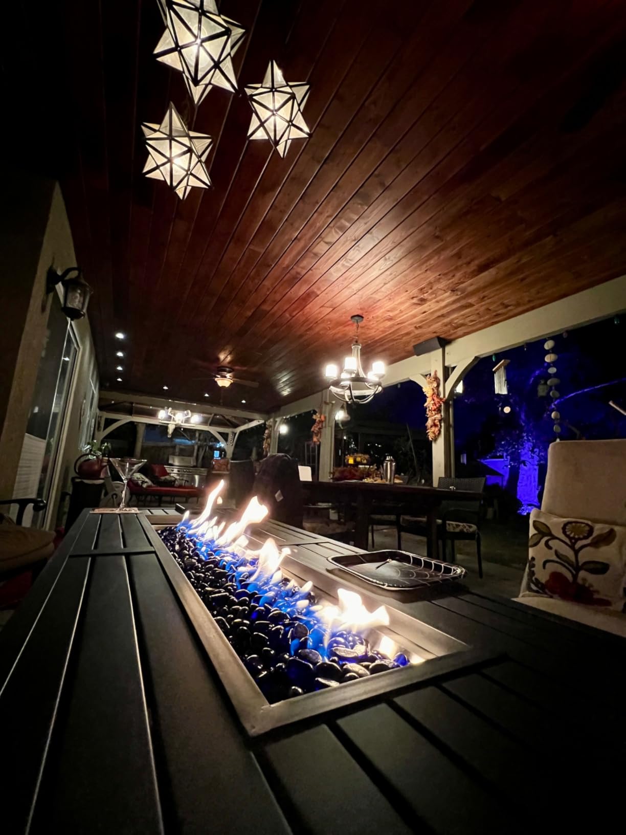 Sophia & William 56 Inch Gas Fire Pit Table,Rectangular Propane Fireplace | Outdoor Rattan Propane Fire Table with Fire Glass, Lid, 50,000 BTU Firepits for Outside Patio customer photo 1