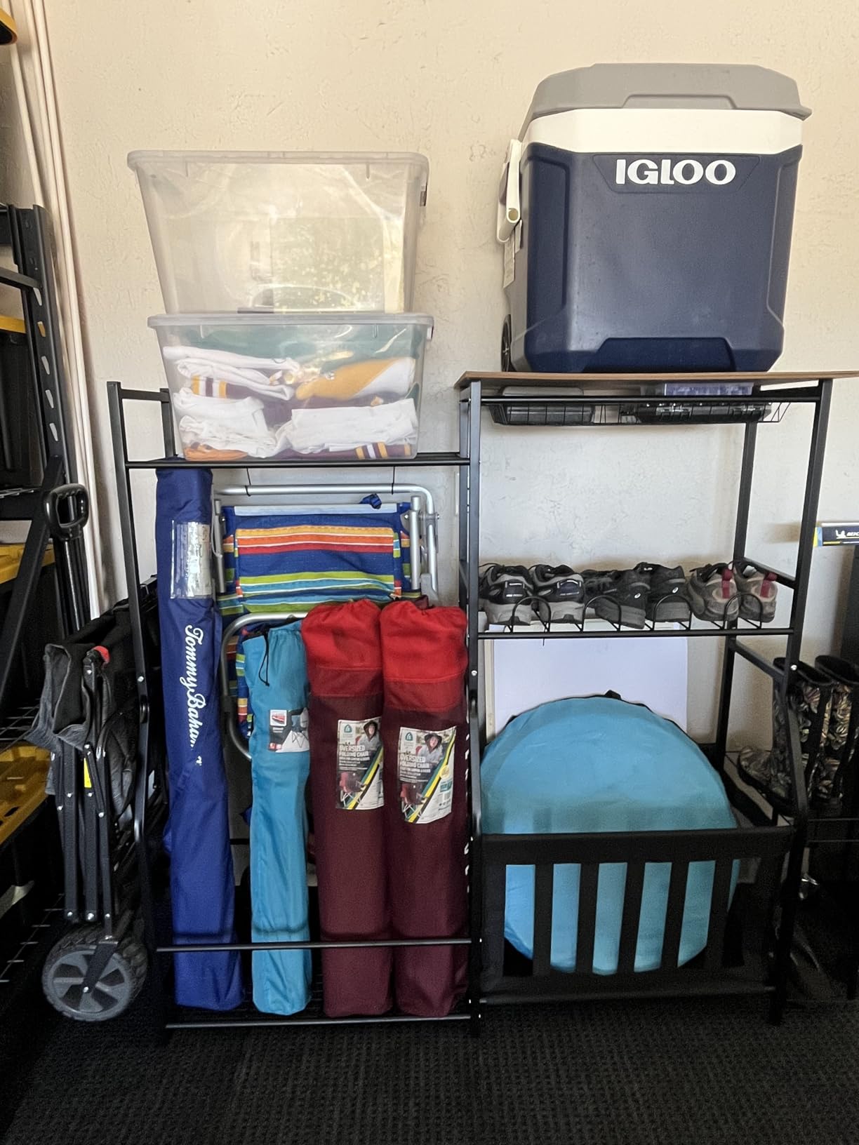 WALMANN Garage Sports Equipment Organizer, Golf Bag Stand for Garage | Ball Storage Rack, Indoor/Outdoor Kids Toys Storage Organizer Bins, Ball Holder with Baskets customer photo 1