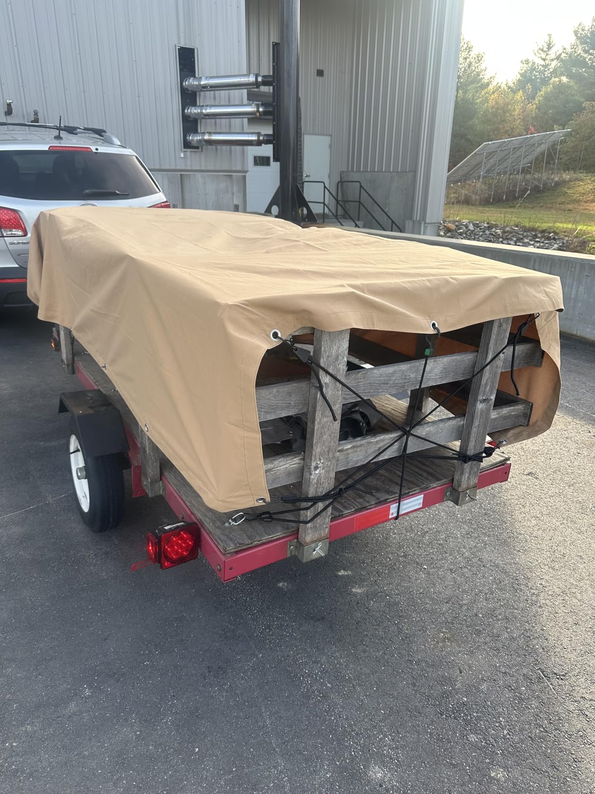 CARTMAN 10x12 Feet 12 Oz Heavy Duty Canvas Tarp, Tan | Finished Size, Multipurpose heavy tarpaulin with rustproof grommets, Great for canopy, camping, woodpile and roof covering customer photo 1