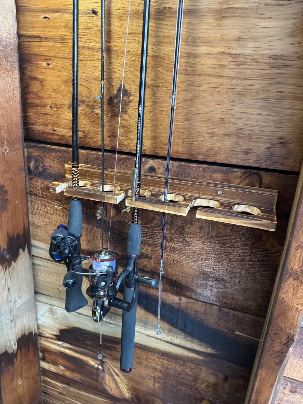 Ghosthorn Fishing Rod Holder, Wall or Ceiling Mounted Pole Rack Garage | Fishing Rod Rack Holds Up to 6 Rods, Fishing Pole Holder with Wall or Ceiling Mount Design for Garage Storage Organizer customer photo 2