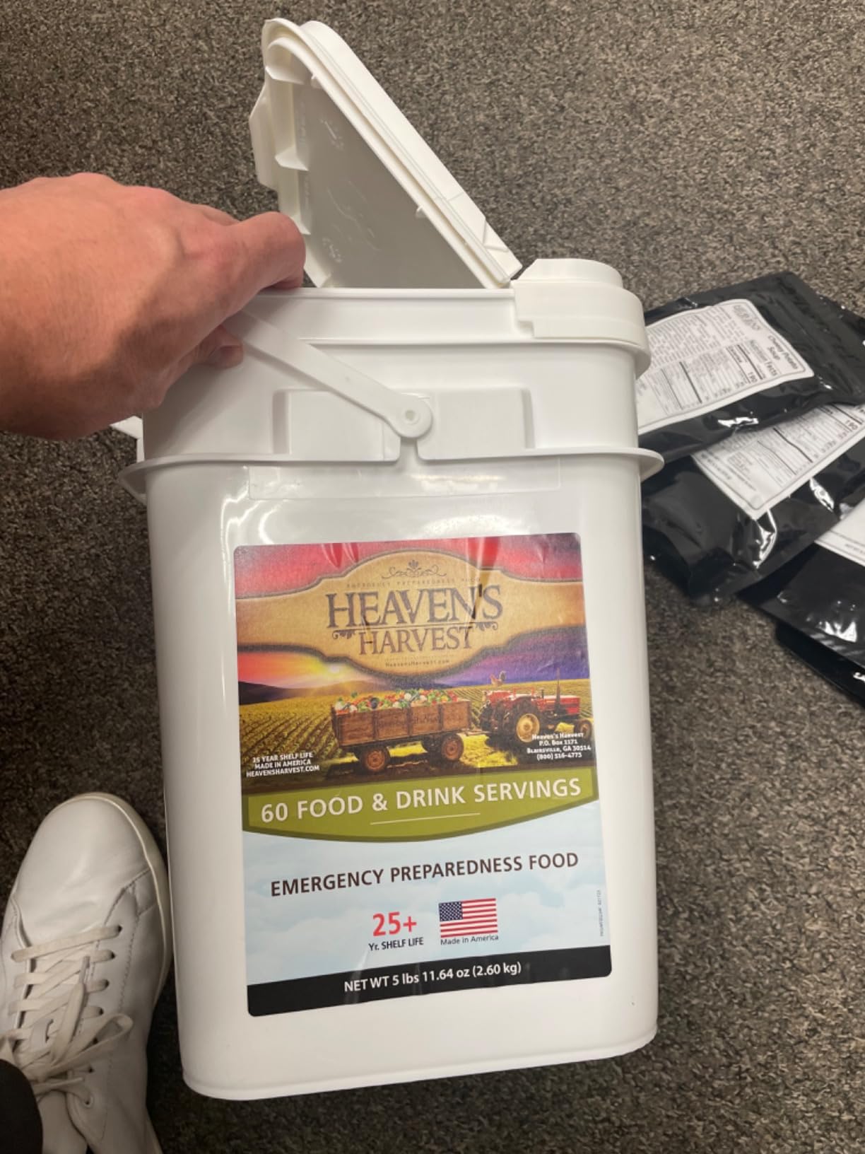 Heaven's Harvest 25-Year Family Food Kit - Emergency Food Supply, Freeze Dried Survival Food Kit + Water-Proof 25-Year Storage Bucket, MRE Meals/Non-Perishable, 60 Servings customer photo 2