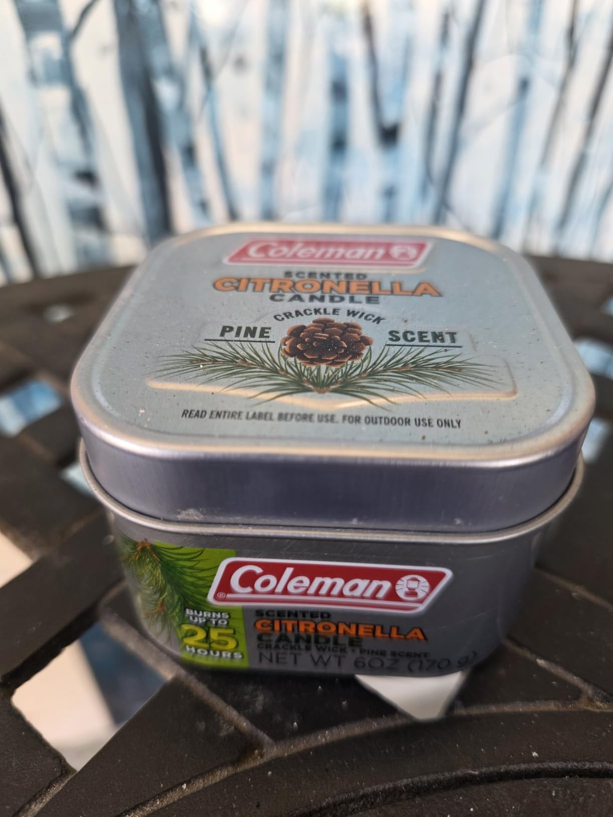 Coleman Scented Outdoor Citronella Candle with Wooden Crackle Wick, Pine Scent, 6 oz (Pack of 6) customer photo 2