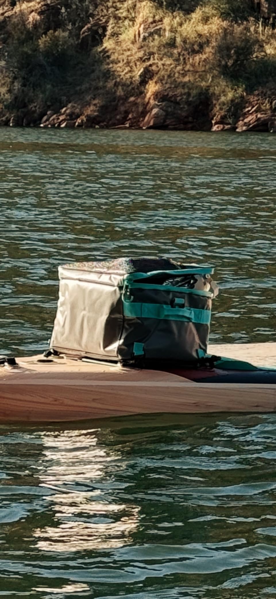 YVLEEN Waterproof Paddle Board Cooler, SUP Cooler Durable PVC Material Paddle Board Deck Bag with Mesh Top Pocket, Adjustable Straps, Super Capacity for Stand-Up Paddleboard and Kayak Accessories customer photo 1