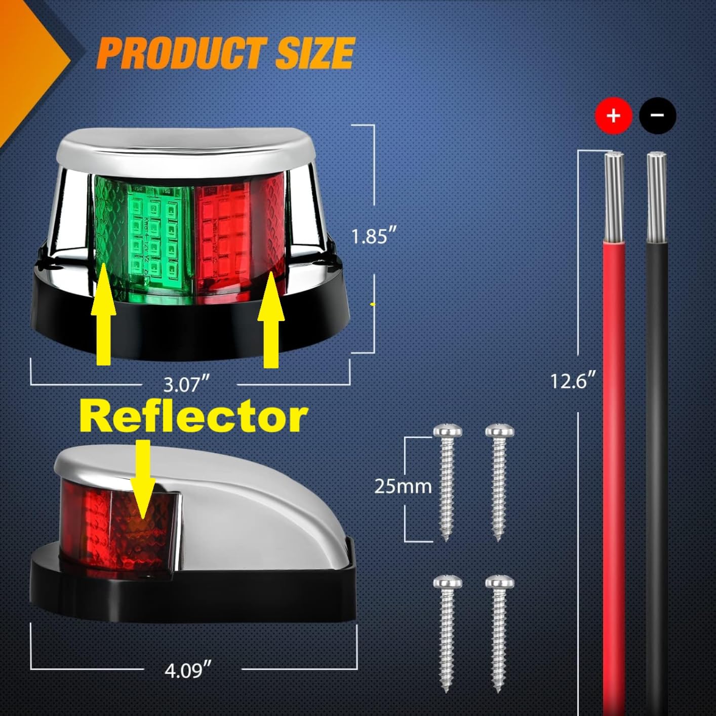 Nilight Marine Boat Navigation Light 24LED Red Green Signals Bow Lights | Port Starboard 12V Waterproof For Skeeter Yacht Pontoon Speedboat Sailboats Fishing Boats Indicators customer photo 2